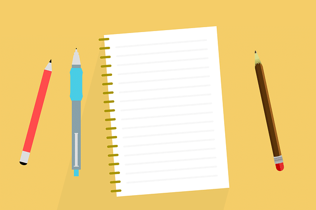 desk, paper, pencil for tips