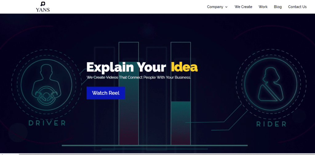screenshot of Yans Media homepage