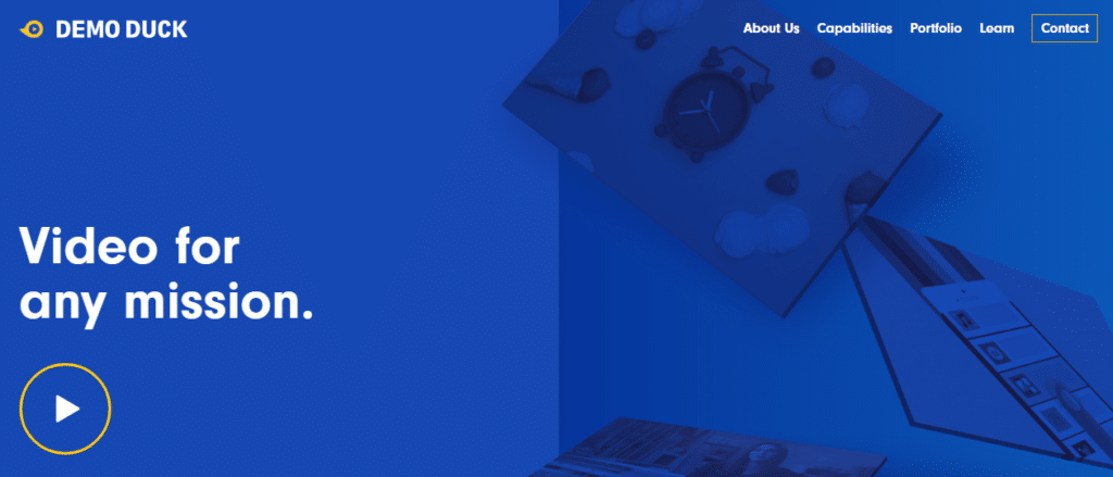 screenshot of demo duck's homepage