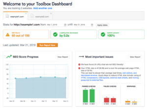 seo site checkup dashboard 